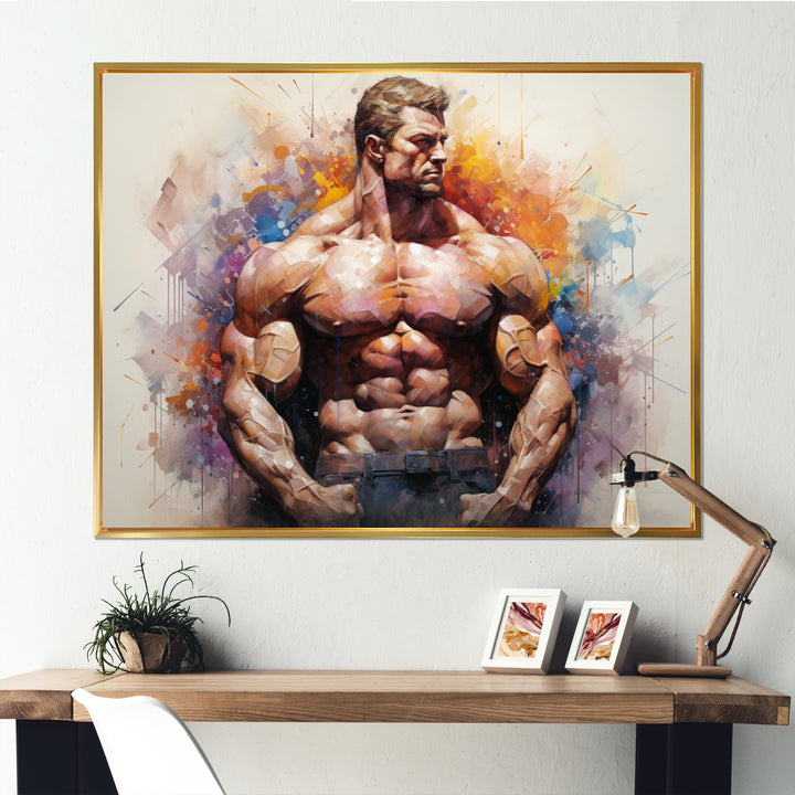 Bodybuilding Muscle Symphony I - Aerobic &amp; Bodybuilding Canvas Wall Art