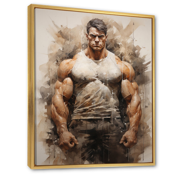 Bodybuilding The Titans Pose - Aerobic &amp; Bodybuilding Canvas Wall Art