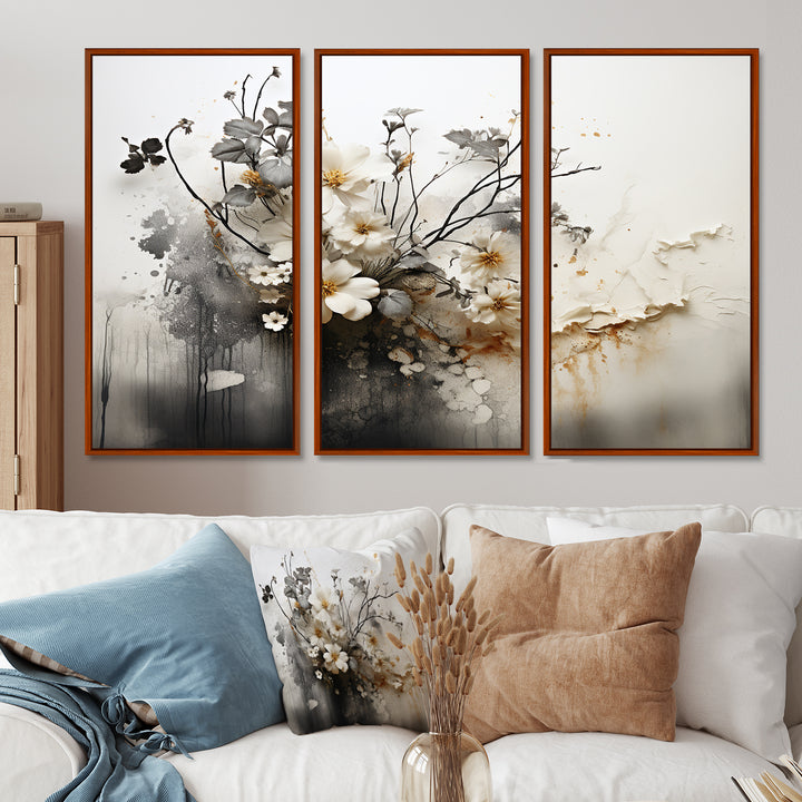 Bohemian Earthly Floral Collage I - Multi-Panels