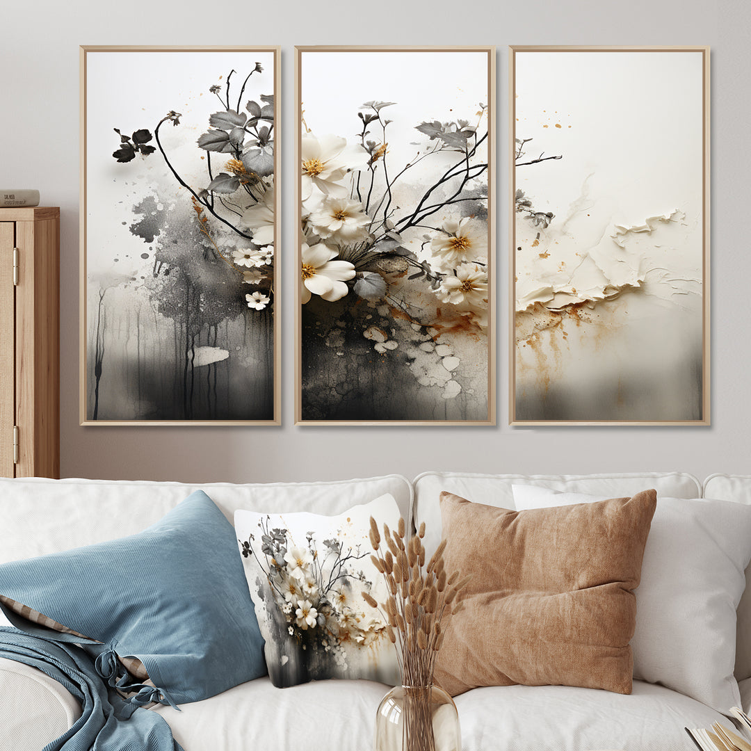 Bohemian Earthly Floral Collage I - Multi-Panels