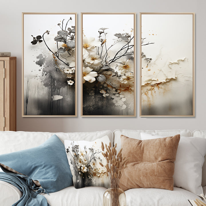 Bohemian Earthly Floral Collage I - Multi-Panels