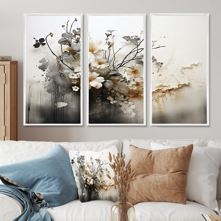 Bohemian Earthly Floral Collage I - Multi-Panels