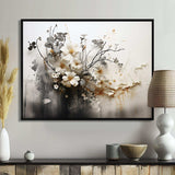 Bohemian Earthly Floral Collage I - Abstract Canvas Wall Art