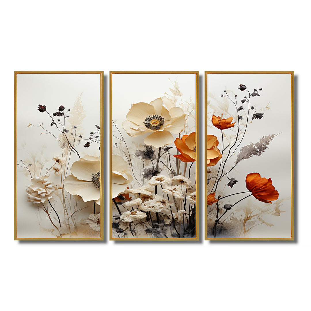 Bohemian Earthly Floral Collage II - Multi-Panels