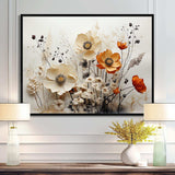 Bohemian Earthly Floral Collage II - Abstract Canvas Wall Art