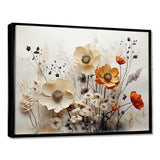 Bohemian Earthly Floral Collage II - Abstract Canvas Wall Art