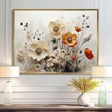 Bohemian Earthly Floral Collage II - Abstract Canvas Wall Art