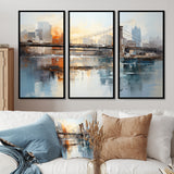 Beige Bridge Reflective Connections - Split Panel Canvas Art