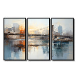 Beige Bridge Reflective Connections - Split Panel Canvas Art