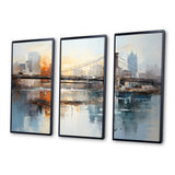 Beige Bridge Reflective Connections - Split Panel Canvas Art