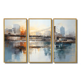 Beige Bridge Reflective Connections - Split Panel Canvas Art
