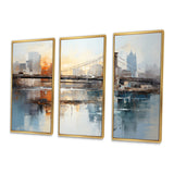 Beige Bridge Reflective Connections - Split Panel Canvas Art