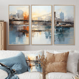 Beige Bridge Reflective Connections - Split Panel Canvas Art