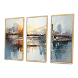 Beige Bridge Reflective Connections - Split Panel Canvas Art