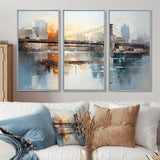 Beige Bridge Reflective Connections - Split Panel Canvas Art