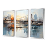 Beige Bridge Reflective Connections - Split Panel Canvas Art