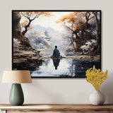 Grey Buddhism Enlightened Path II - Spiritual Canvas Wall Art