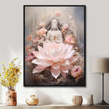 Pink Buddhism Lotus Of Wisdom - Spiritual Canvas Wall Art