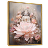 Pink Buddhism Lotus Of Wisdom - Spiritual Canvas Wall Art