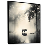 Grey Buffalo Ethereal Grazing - Buffalo Canvas Wall Art