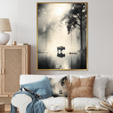 Grey Buffalo Ethereal Grazing - Buffalo Canvas Wall Art