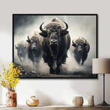 Grey Buffalo Gentle Guardians I - Animals Canvas Wall Art