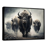 Grey Buffalo Gentle Guardians I - Animals Canvas Wall Art