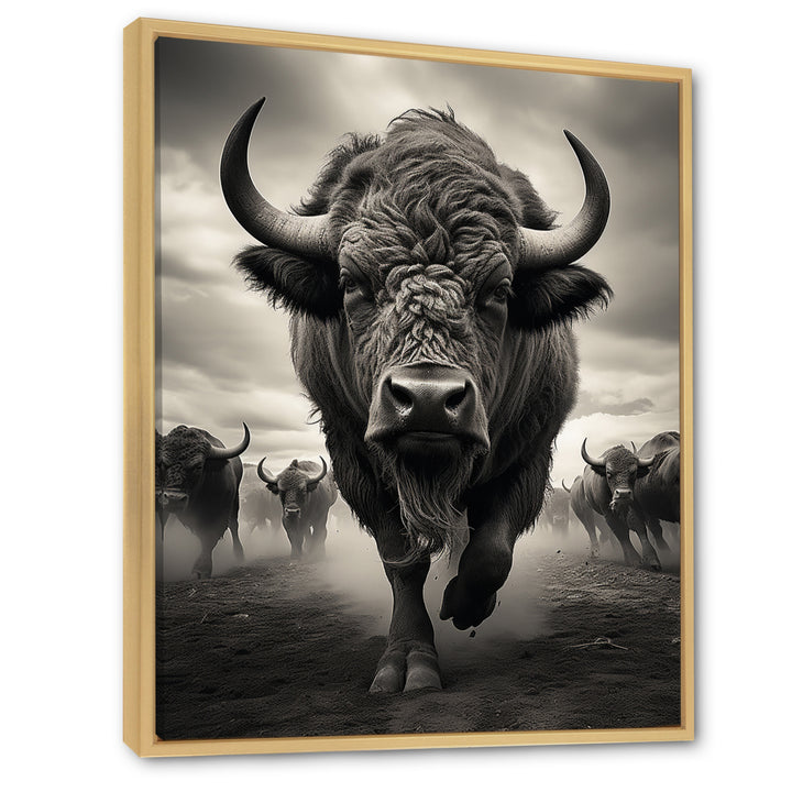 Grey Buffalo Grazing Giants - Buffalo Wall Decor