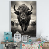 Grey Buffalo Grazing Giants - Buffalo Wall Decor