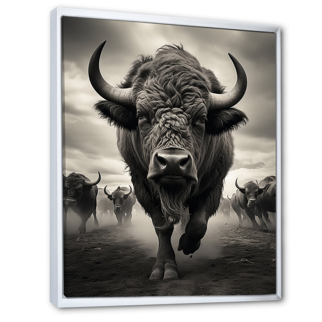 Grey Buffalo Grazing Giants - Buffalo Wall Decor