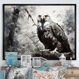 Grey Eagle Shadows Of Serenity - Eagle Framed Canvas Art