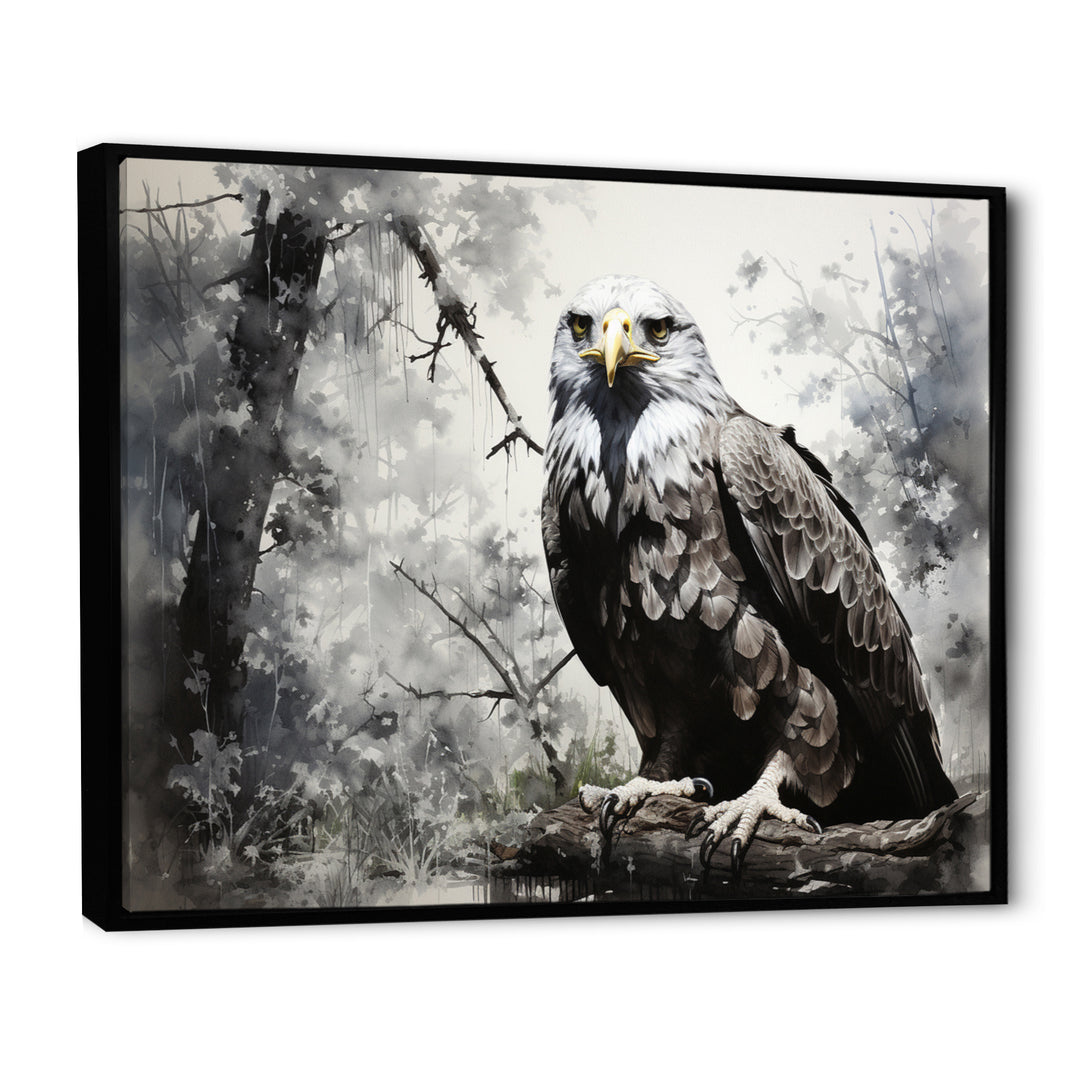 Grey Eagle Shadows Of Serenity - Eagle Framed Canvas Art