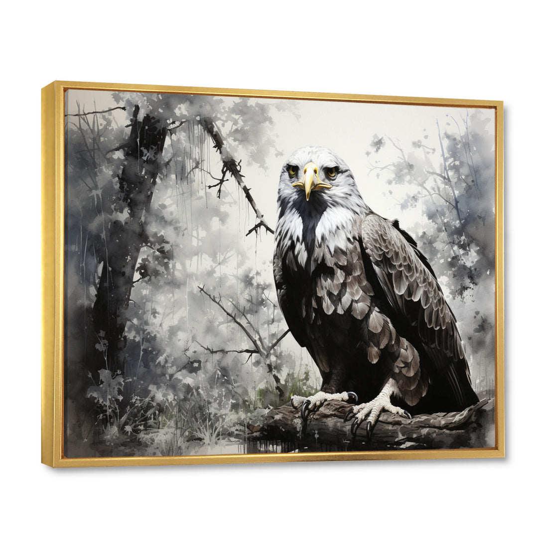 Grey Eagle Shadows Of Serenity - Eagle Framed Canvas Art