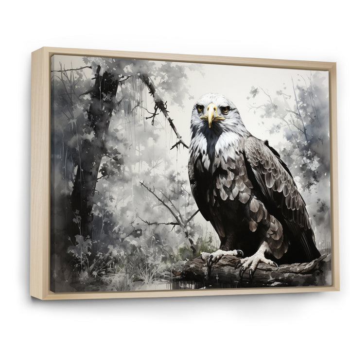 Grey Eagle Shadows Of Serenity - Eagle Framed Canvas Art