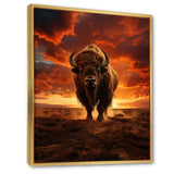 Orange Brown Buffalo Silhouette Serenade - Buffalo Home Decor Art