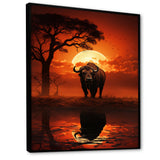 Red Black Buffalo Silhouette Serenade - Buffalo Bedroom Wall Art