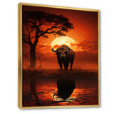 Red Black Buffalo Silhouette Serenade - Buffalo Bedroom Wall Art