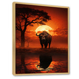 Red Black Buffalo Silhouette Serenade - Buffalo Bedroom Wall Art