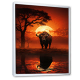 Red Black Buffalo Silhouette Serenade - Buffalo Bedroom Wall Art