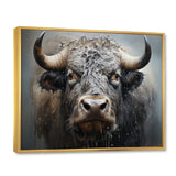 Brown Buffalo Whispering Whiskers Pointillism - Buffalo Canvas Wall Art