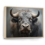 Brown Buffalo Whispering Whiskers Pointillism - Buffalo Canvas Wall Art