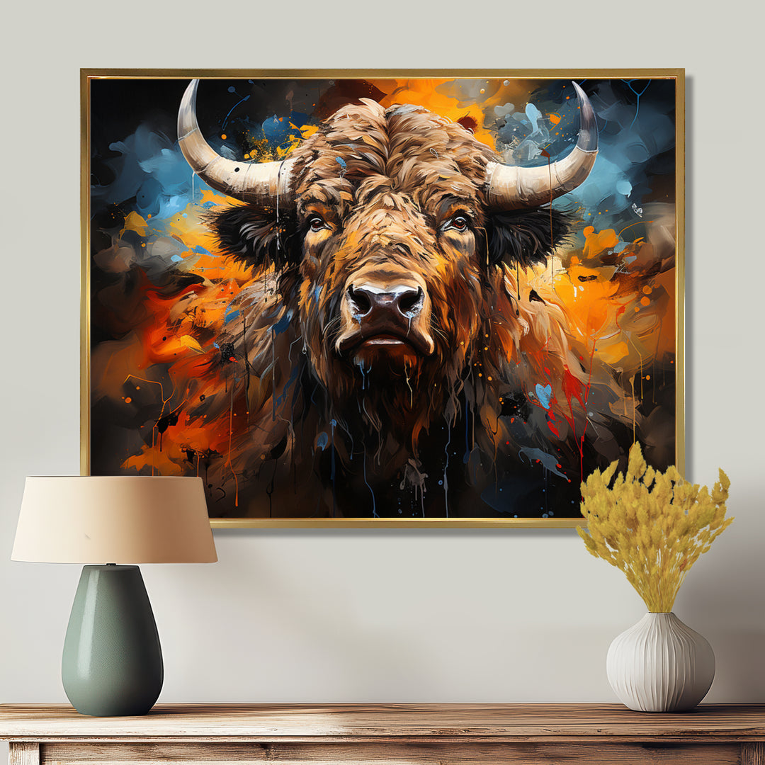 Buffalo Majestic Bison Collage - Brown Bison Wall Art