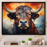 Buffalo Majestic Bison Geometric - Brown Bison Wall Art