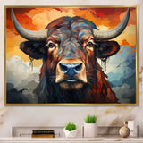Buffalo Majestic Bison Geometric - Brown Bison Wall Art