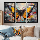 Orange Teal Butterfly Dancing Colors - Multi-Panels