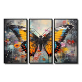 Orange Teal Butterfly Dancing Colors - Multi-Panels