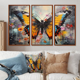Orange Teal Butterfly Dancing Colors - Multi-Panels