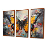 Orange Teal Butterfly Dancing Colors - Multi-Panels