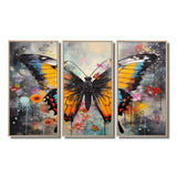 Orange Teal Butterfly Dancing Colors - Multi-Panels
