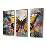 Orange Teal Butterfly Dancing Colors - Multi-Panels